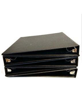 Black 3-Ring 1 Inch Binders Lot of 5 School Office Work Teacher Student Folders